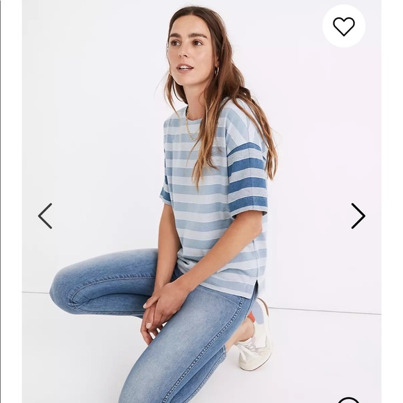 MADEWELL Indigo Stripe Block tee medium - Picture 2 of 11